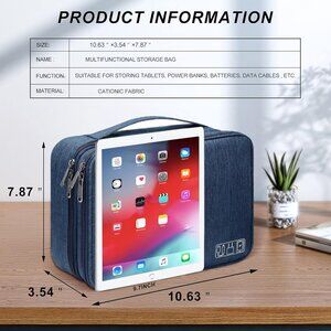 Cable Accessories Bag Waterproof Double Layer Electronics Organizer Portable